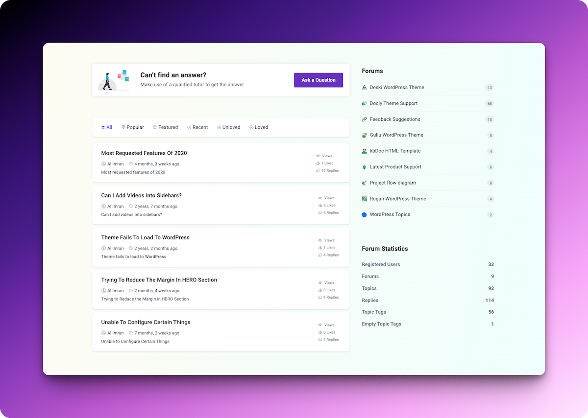 Forumax settings and moderation interface — WordPress.org screenshot